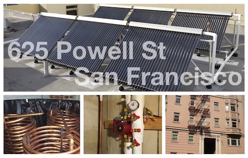 Apricus Installs system on Powell Street Apartment Building in San Francisco