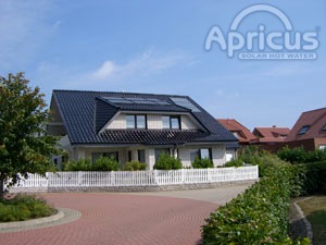 Apricus solar water heating installation for domestic hot water
